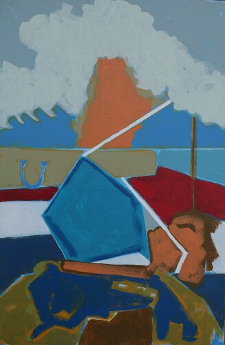 Mr U with the house on his back di José Fonte, Pittura in vendita su Singulart