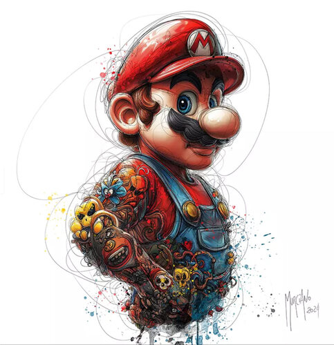Mario Tattoo di Patrice Murciano, Pittura in vendita su Singulart