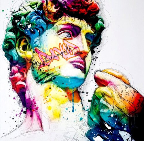 Michelangelo’s David in color van Patrice Murciano, Schilderij te koop op Singulart