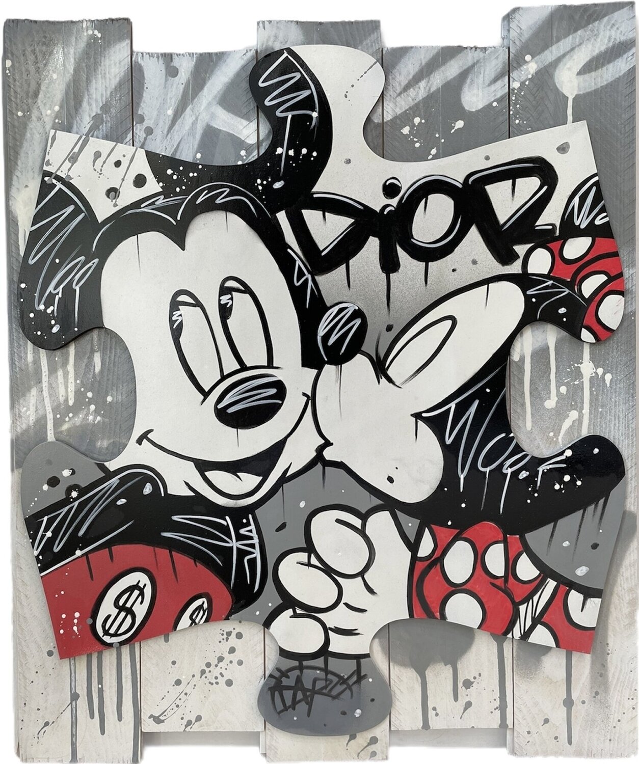 Mickey and Minnie Mouse in Dior Love Daru