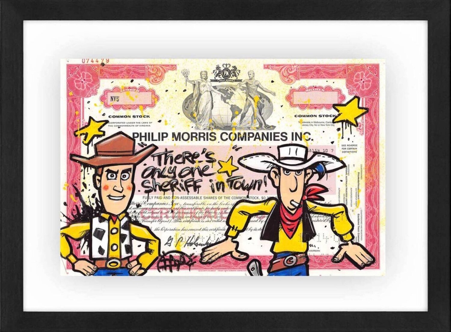 One Sheriff in Town ( featuring Woody and Lucky Luke ) Daru Originalgemälde zu verkaufen