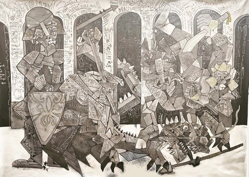 Saint George and the Dragon van AKET, Schilderij te koop op Singulart