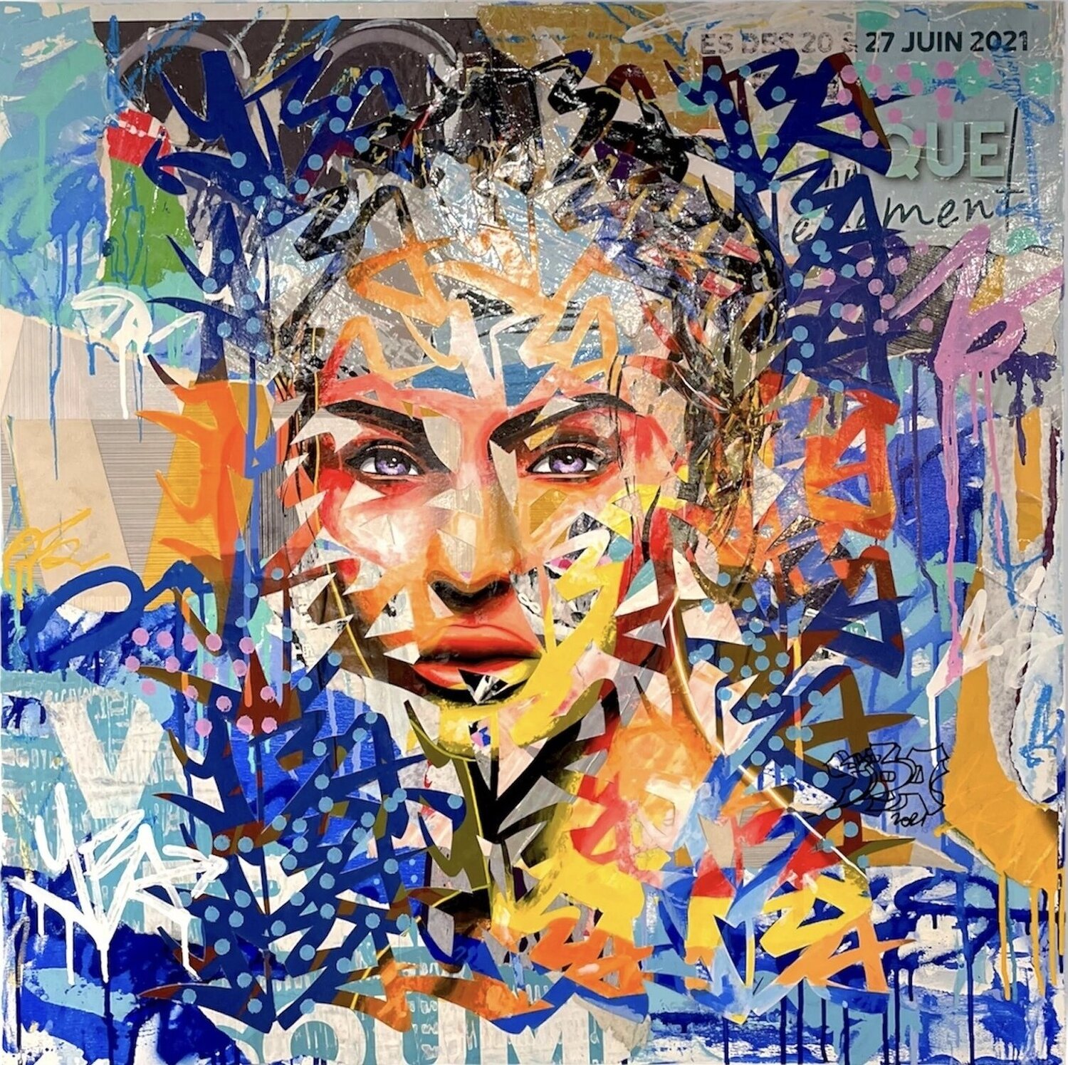 Améthyste IX  (Original Mixed-Media on Canvas) Yoann Bonneville (YBA) Originalgemälde zu verkaufen