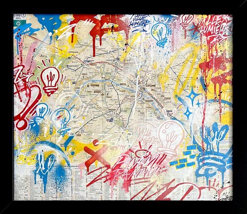 Paris Subway Map I van Piotre, Schilderij te koop op Singulart