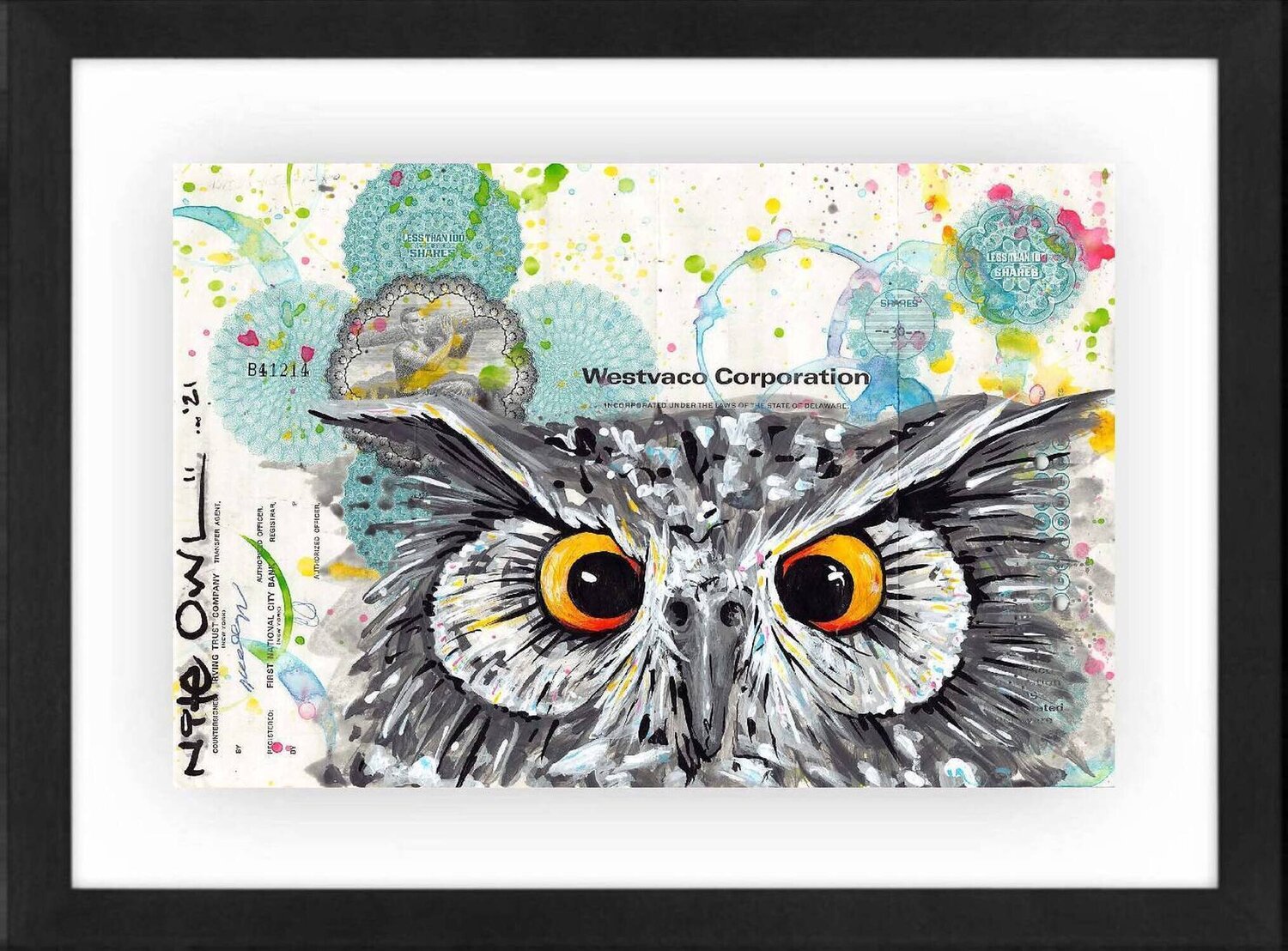 Greyscale Nite Owl Dipinto originale in vendita