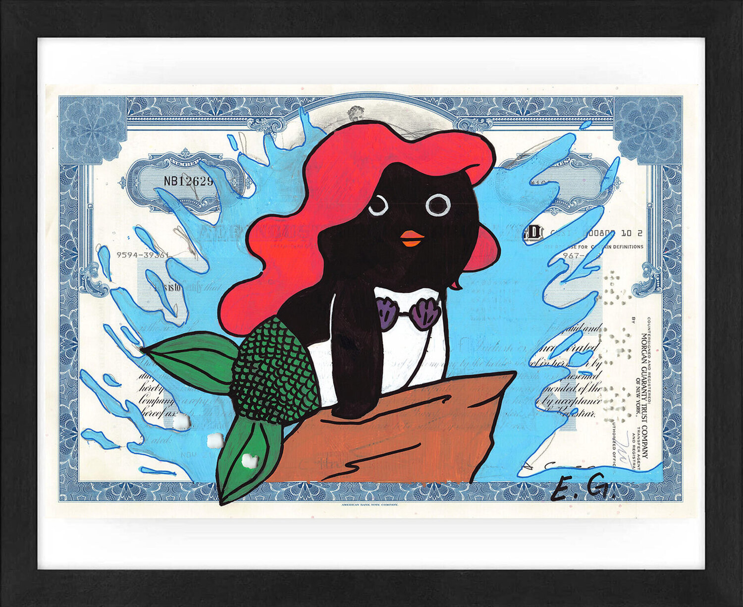 Little Mermaid Penguino Dipinto originale in vendita