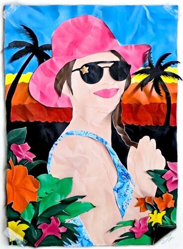 Sunset Paradise (Trompe-l'œil) von Jessica Renault, Malerei kaufen auf Singulart