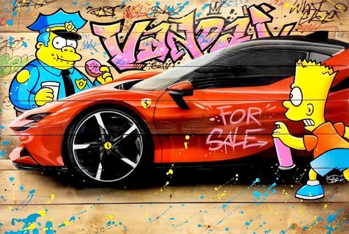 Vandal For Sale by Daru & Jessica Renault di Jessica Renault, Pittura in vendita su Singulart