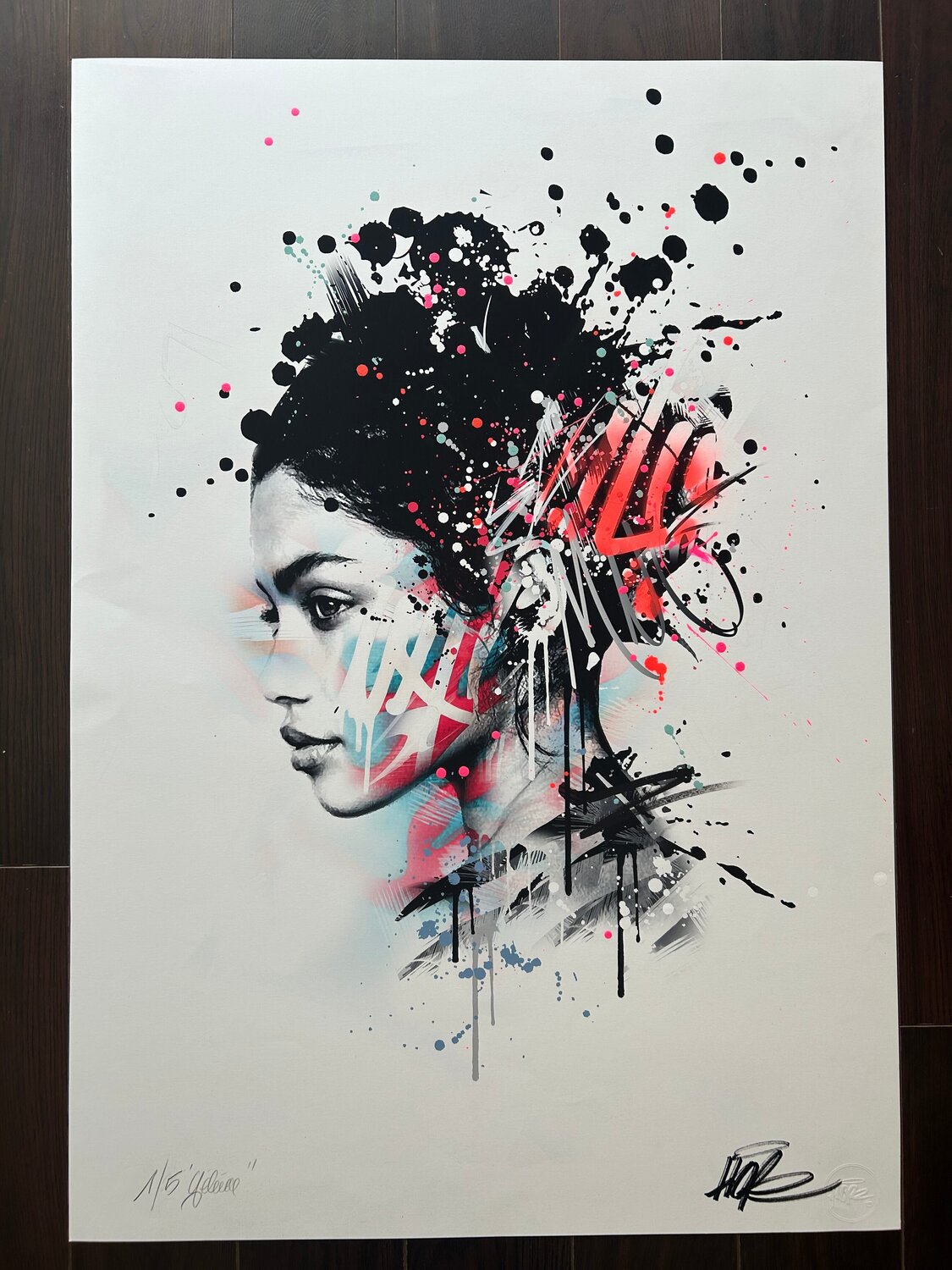 Yelena - Red (Hand-embellished) Hope1393 Stampa in vendita
