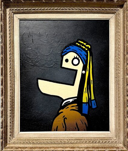 Jeune Dudusse à la perle  by Toctoc, Painting for Sale on Singulart