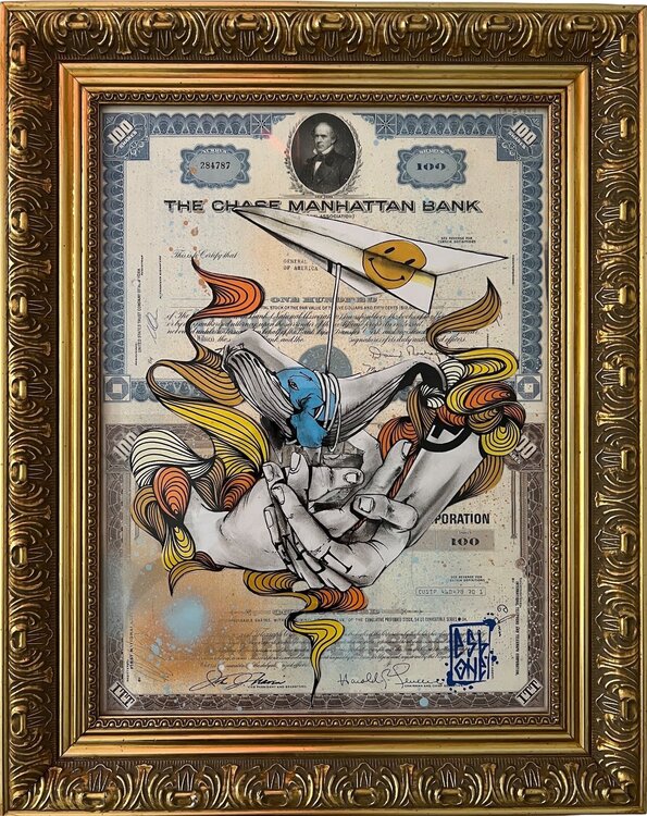 Whales on the city ( Double Stock Certificate ) Esboner