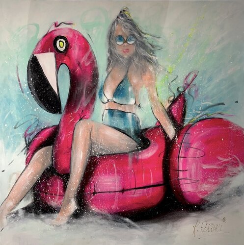Flamingo by Katia Ferrari, Painting for Sale on Singulart