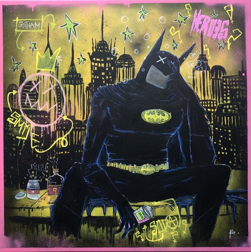 HEROES???: HeADaChE van Hico, Schilderij te koop op Singulart