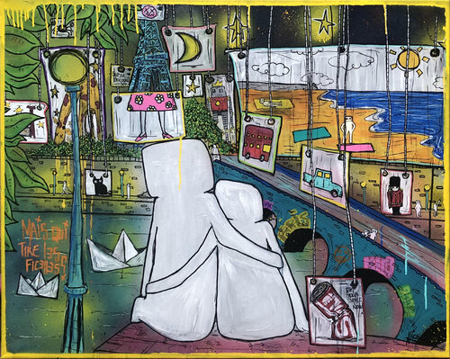 Mais qui tire les ficelles ? di Hico, Pittura in vendita su Singulart