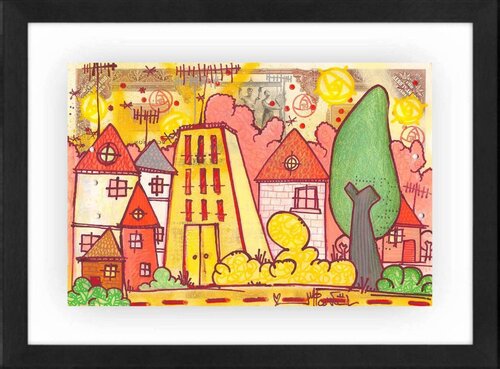 Green Tree in the city von Micowel, Malerei kaufen auf Singulart