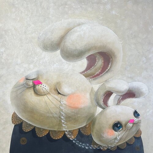 A Parent-Child Quarrel Surrounded by Akio Harada, Painting for Sale on Singulart