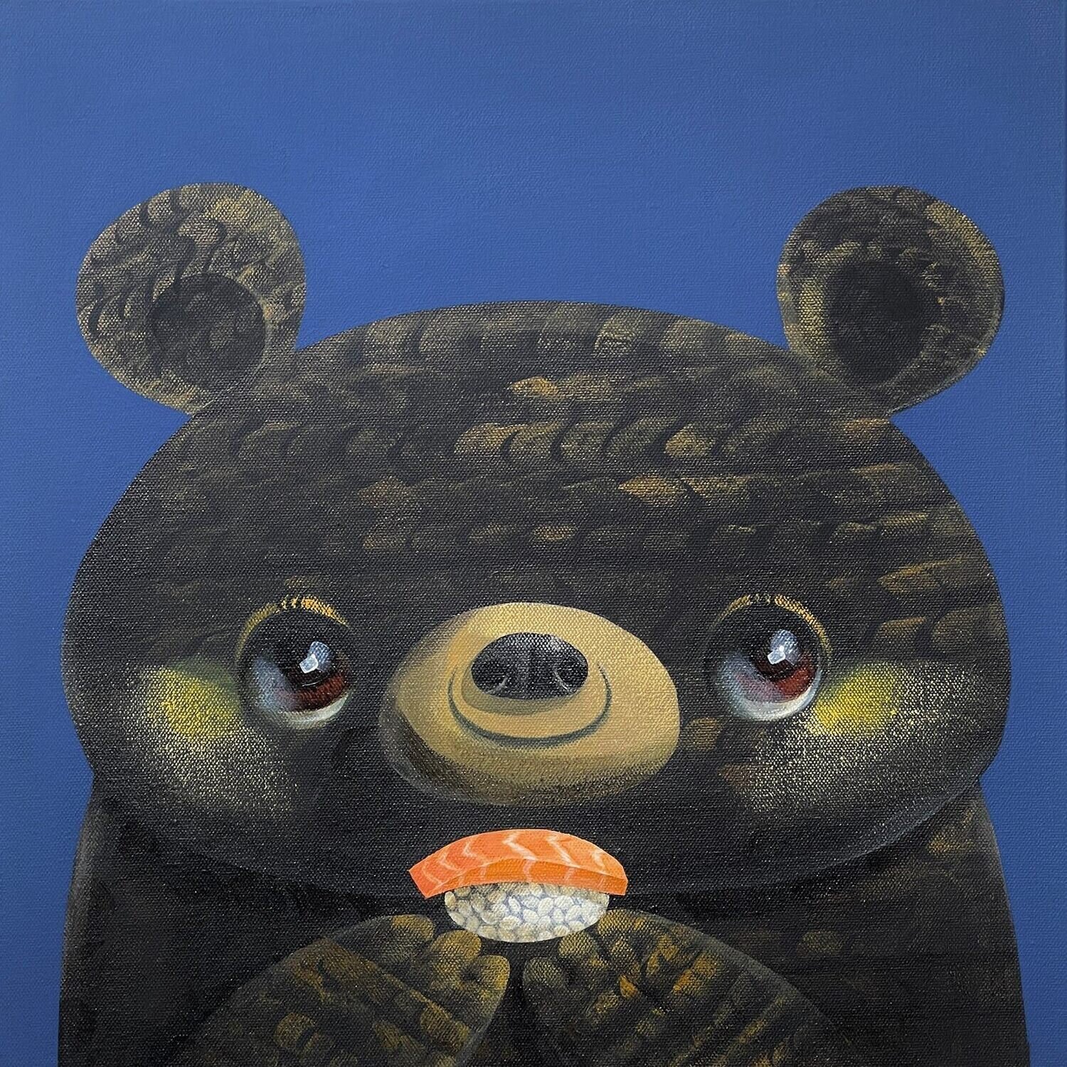Salmon for the time being Akio Harada Dipinto originale in vendita