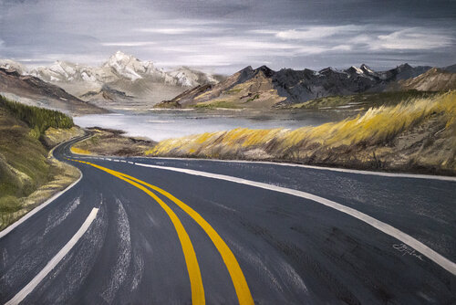 The Road. Route66 di Tetiana Tiplova, Pittura in vendita su Singulart