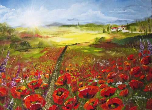 FIELDS OF TUSCANY von Tetiana Tiplova, Malerei kaufen auf Singulart