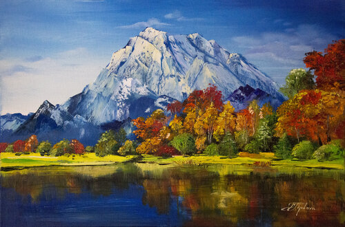 MOUNTAINS IN THE AUTUMN von Tetiana Tiplova, Malerei kaufen auf Singulart