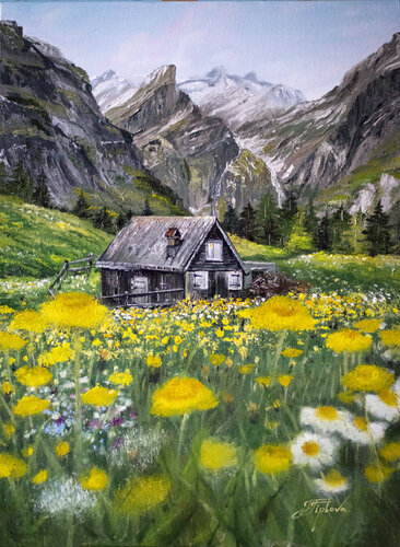 SPRING IN THE MOUNTAINS van Tetiana Tiplova, Schilderij te koop op Singulart