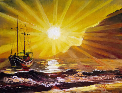BAY OF TRANGUILLITY von Tetiana Tiplova, Malerei kaufen auf Singulart