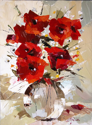 BRIGHT POPPIES von Tetiana Tiplova, Malerei kaufen auf Singulart