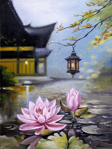 AN EVENING IN JAPAN van Tetiana Tiplova, Schilderij te koop op Singulart