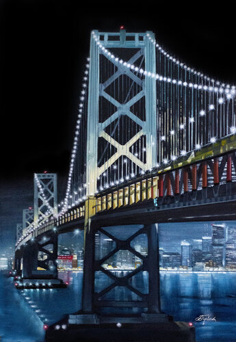 San Francisco Oakland Bay Bridge von Tetiana Tiplova, Malerei kaufen auf Singulart