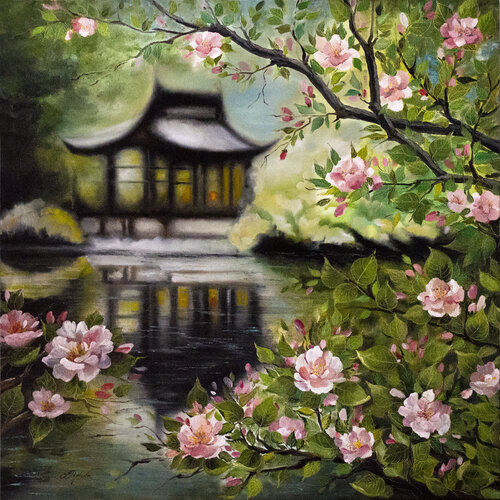 Japanes Garden van Tetiana Tiplova, Schilderij te koop op Singulart
