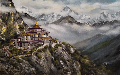 TIGER'S NEST MONASTERY di Tetiana Tiplova, Pittura in vendita su Singulart