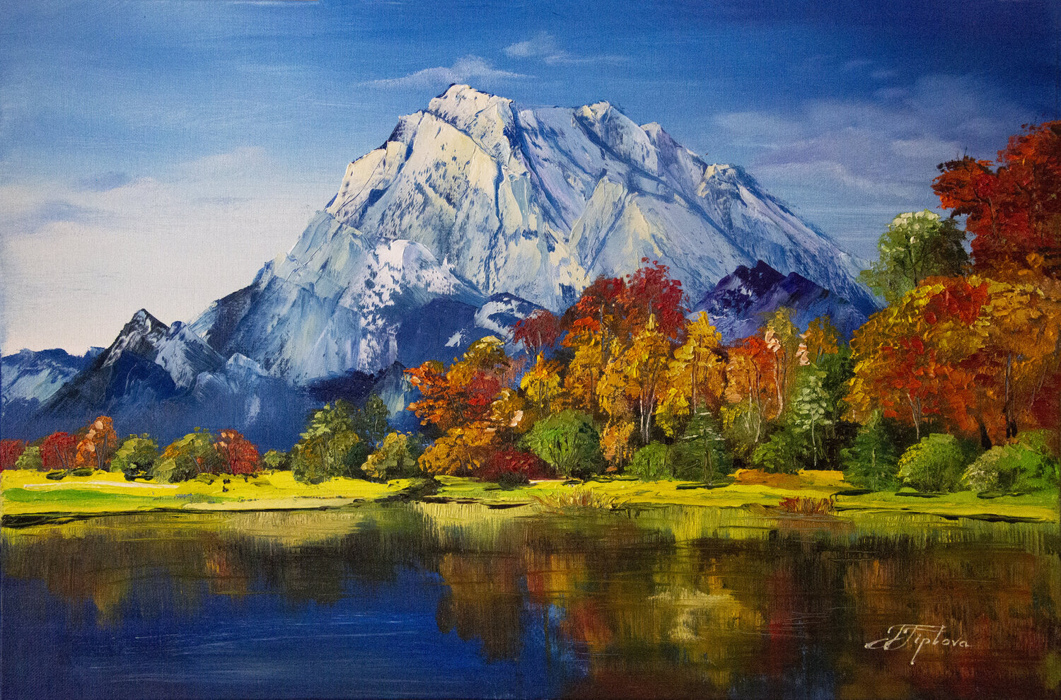 MOUNTAINS IN THE AUTUMN Tetiana Tiplova Originalgemälde zu verkaufen
