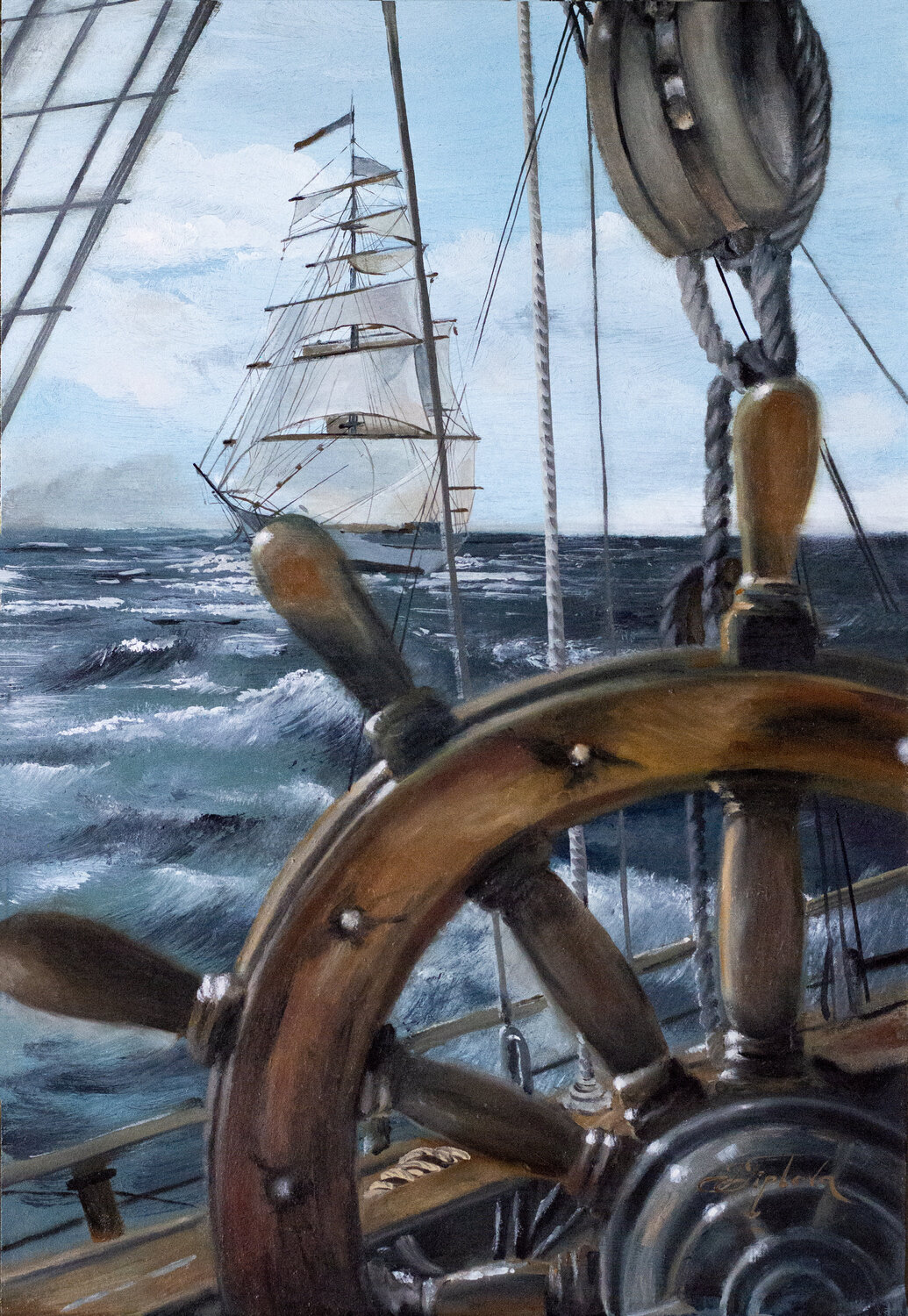 MASTER OF THE SEAS Tetiana Tiplova Dipinto originale in vendita