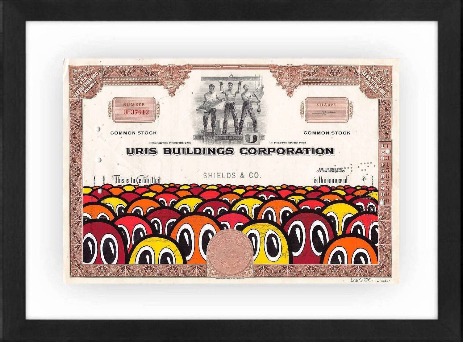 Worker Certif BOU #3 Line Street Dipinto originale in vendita