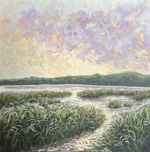 Sunset Over The Lake Gabriele Prismantaite