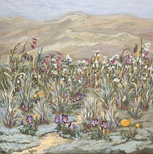 Dunes in Bloom by Gabriele Prismantaite, Painting for Sale on Singulart