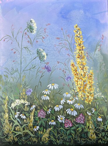 Fields in Bloom di Gabriele Prismantaite, Pittura in vendita su Singulart