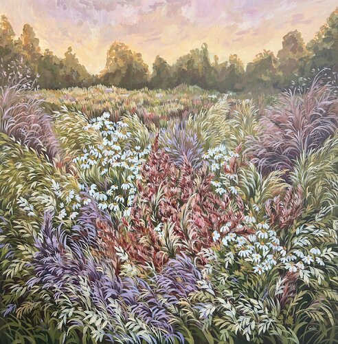 Meadow With Daisies van Gabriele Prismantaite, Schilderij te koop op Singulart