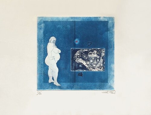 Maternité bleue by Gérard Lecomte, Print for Sale on Singulart