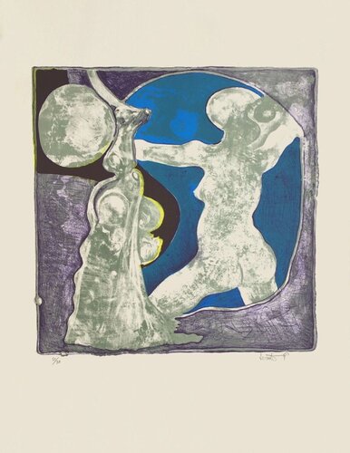 Nu (fond mauve) by Gérard Lecomte, Print for Sale on Singulart