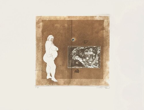Maternité ocre by Gérard Lecomte, Print for Sale on Singulart