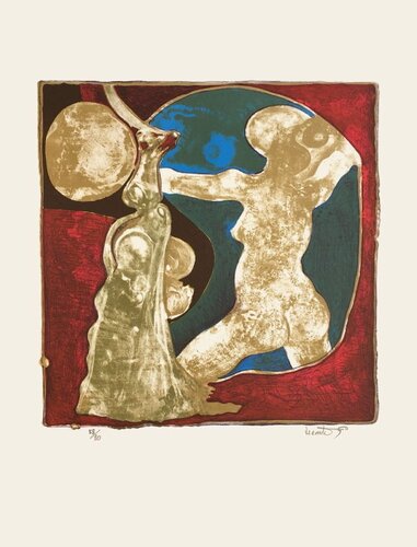 Nu (fond bordeaux) by Gérard Lecomte, Print for Sale on Singulart