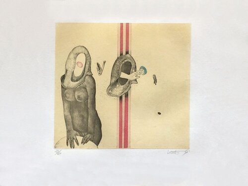 Nu érotique - ligne rouge by Gérard Lecomte, Print for Sale on Singulart