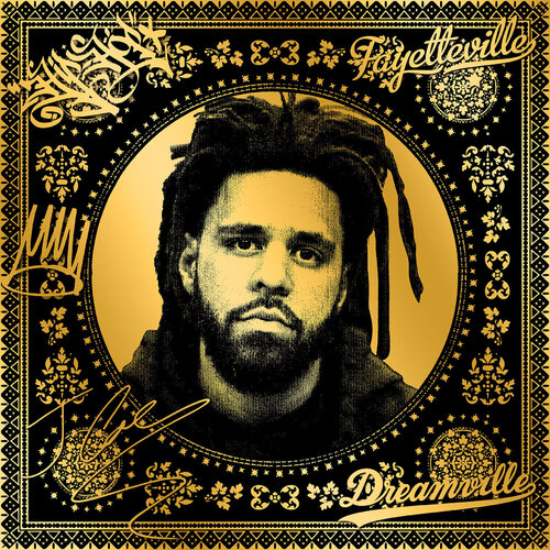 J Cole (Gold) (50 Years, Hip Hop, Rap, Iconic, Artist, Musician, Rapper, Anniversary, Legend, Pop Art) di Agent X, Stampa in vendita su Singulart