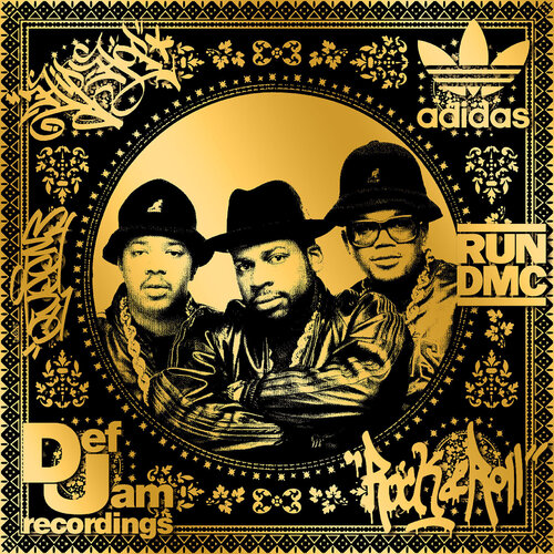 RUN DMC (Gold) (50 Years, Hip Hop, Rap, Iconic, Artist, Musician, Rapper, Anniversary, Legend, Pop Art) van Agent X, Afdruk te koop op Singulart