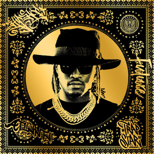 Future (Gold) (50 Years, Hip Hop, Rap, Iconic, Artist, Musician, Rapper, Anniversary, Legend, Pop Art) van Agent X, Afdruk te koop op Singulart