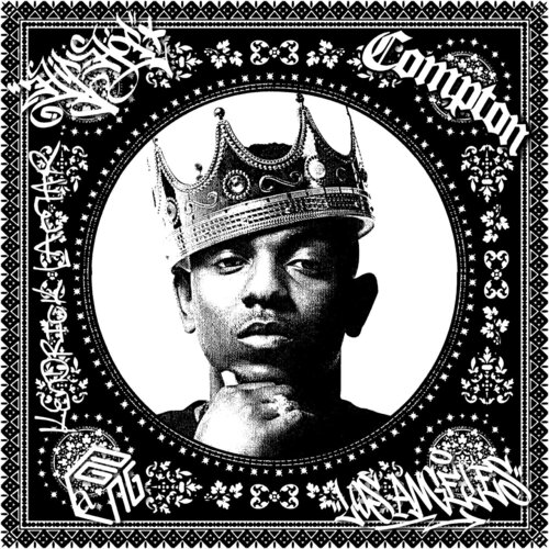 Kendrick Lamar (Black & White) (50 Years, Hip Hop, Rap, Iconic, Artist, Musician, Rapper, Anniversary, Legend, Pop Art) van Agent X, Afdruk te koop op Singulart