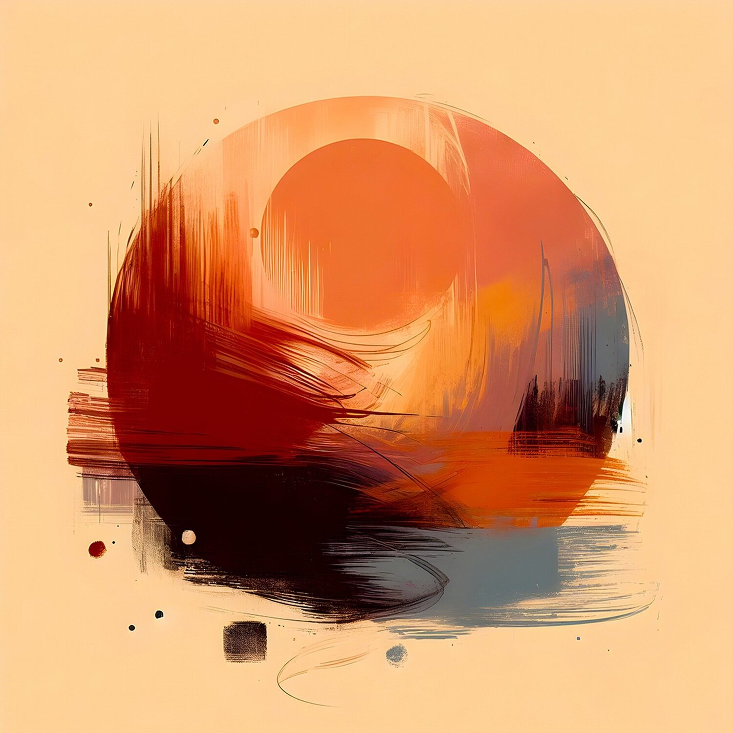 Deyama (Abstract, Round, Disc, Circle, Warm) Agent X Stampa in vendita