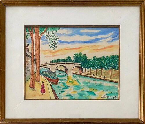 Bord de Seine, Paris by Élisée Maclet, Work on Paper for Sale on Singulart