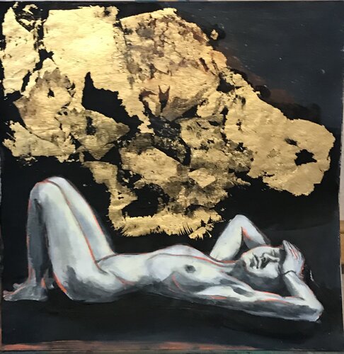 Golden cloud par Ewa Mazur-Koj, Œuvre sur papier en vente sur Singulart